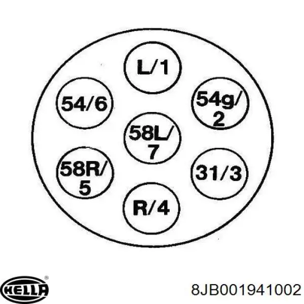 Купити 8JB001941002 HELLA Розетка причепа електрична