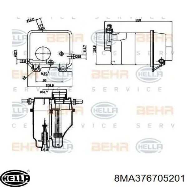 8MA376705201 HELLA Розширювальний бачок охолодження