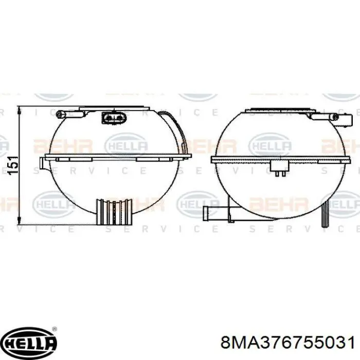 Бачок системи охолодження 8MA376755031 HELLA