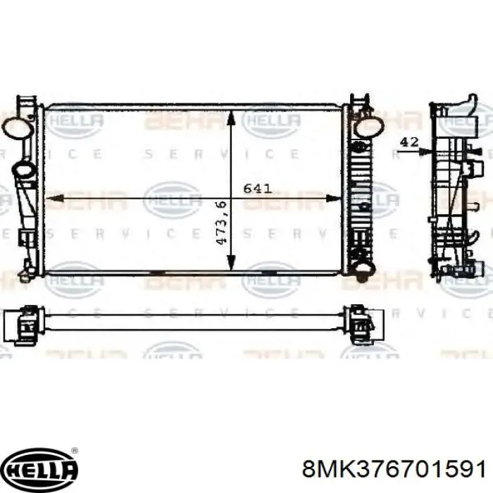 Радіатор основний HELLA 8MK376701591 ціна, від 151.43 USD