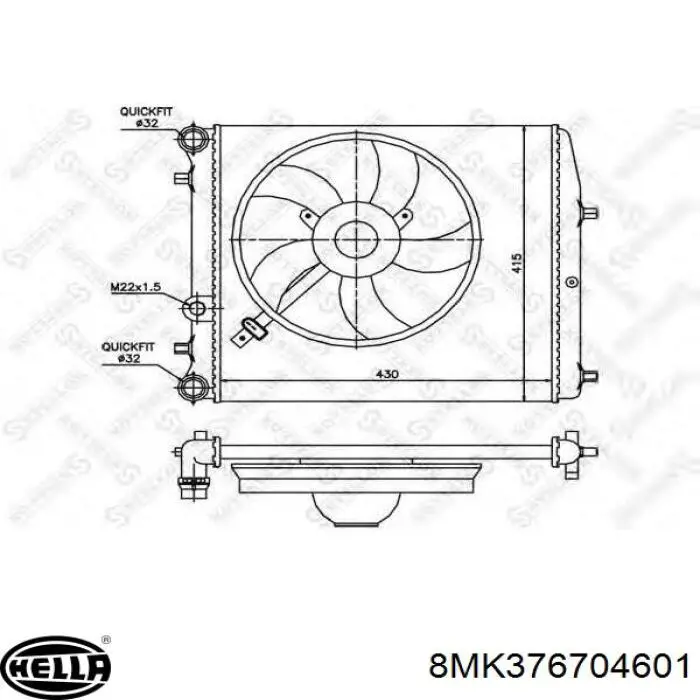 Радіатор охолодження HELLA 8MK376704601