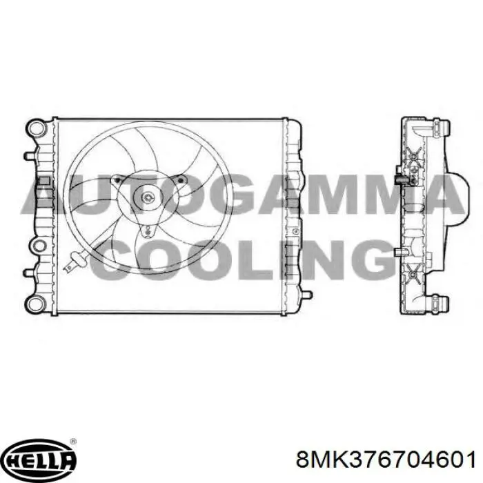 8MK376704601 HELLA Радіатор охолодження двигуна