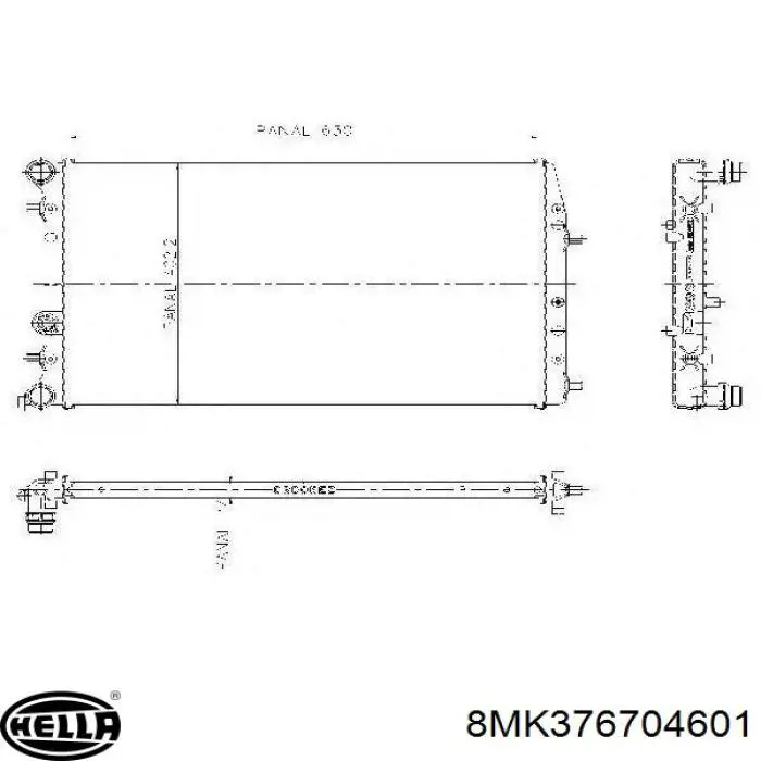 Радіатор основний HELLA 8MK376704601 ціна, від 50.12 USD