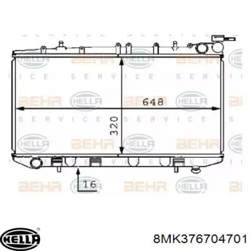 Купити 8MK376704701 HELLA Радіатор двигуна