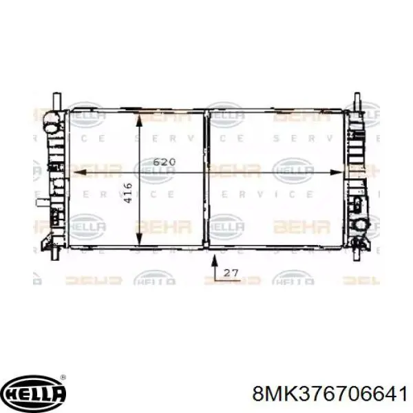 Радіатор основний HELLA 8MK376706641 ціна, від 60.67 USD