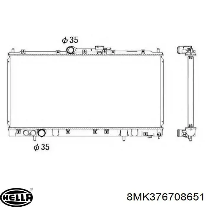 Радіатор основний HELLA 8MK376708651 ціна, від 65.42 USD