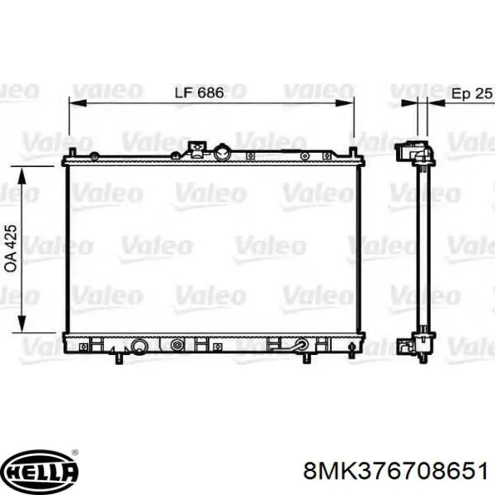 Купити 8MK376708651 HELLA Радіатор двигуна