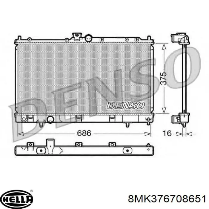 8MK376708651 HELLA Радіатор охолодження двигуна