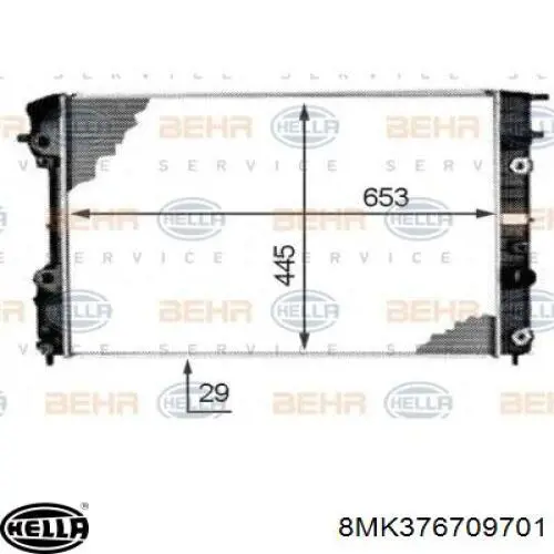 Радіатор основний HELLA 8MK376709701 ціна, від 1252.23 USD