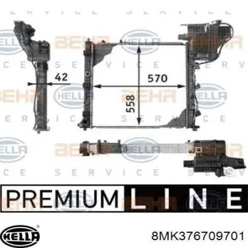 8MK376709701 HELLA Радіатор охолодження двигуна