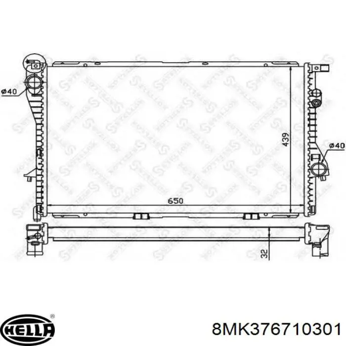 Радіатор основний HELLA FP14A862X ціна, від 103.37 USD
