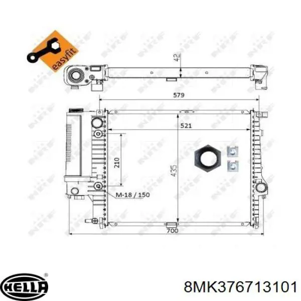 Купити 8MK376713101 HELLA Радіатор двигуна