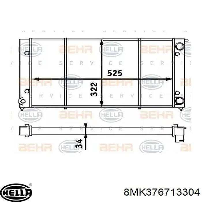 Купити 8MK376713304 HELLA Радіатор двигуна