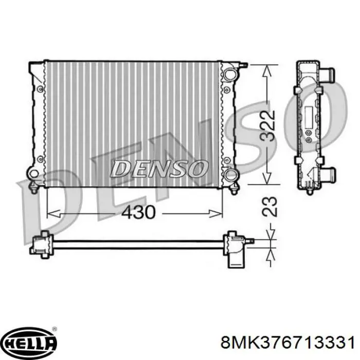 Радіатор охолодження двигуна 8MK376713331 HELLA