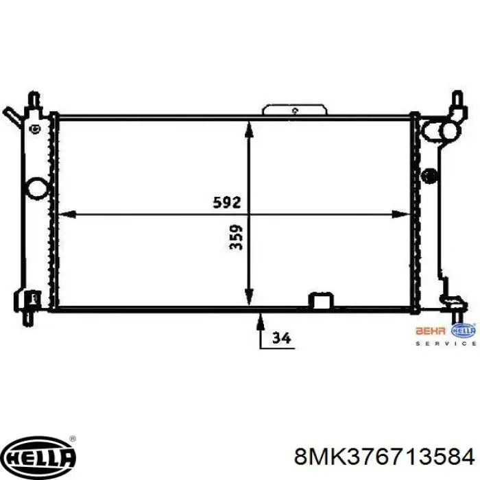 Радіатор охолодження двигуна 8MK376713584 HELLA