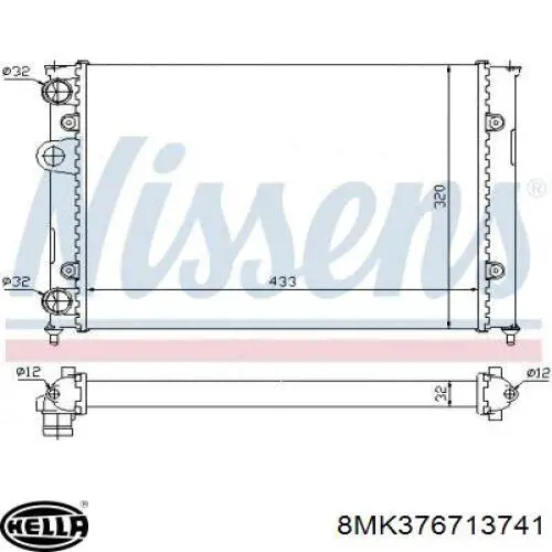 Радіатор охолодження двигуна 8MK376713741 HELLA