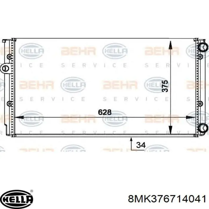 Радіатор охолодження двигуна 8MK376714041 HELLA