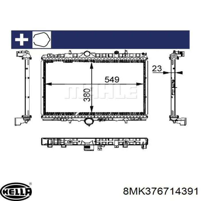Купити 8MK376714391 HELLA Радіатор двигуна