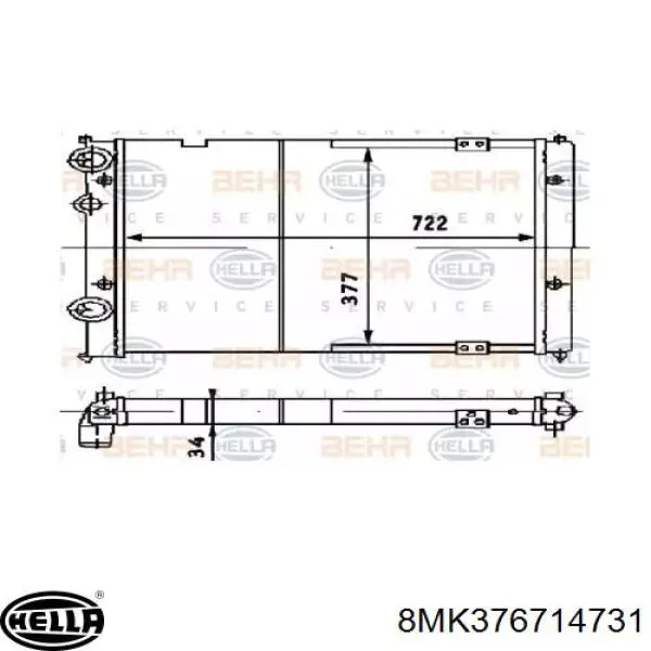 Купити 8MK376714731 HELLA Радіатор двигуна