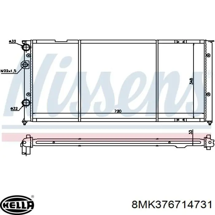 Радіатор 8MK376714731 HELLA
