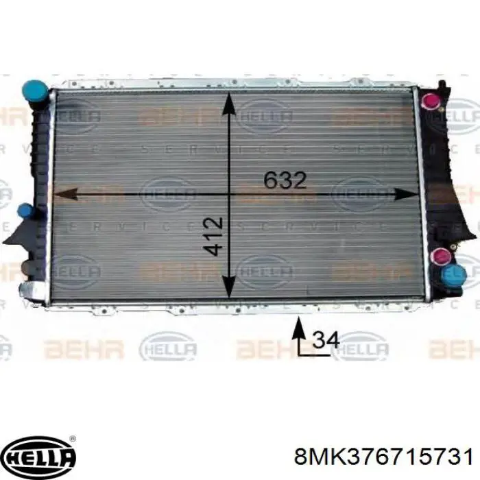 8MK376715731 HELLA Радіатор охолодження двигуна