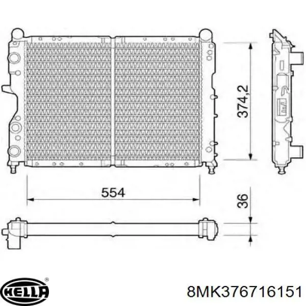 Радіатор основний Polcar 1405084 ціна, від 47.01 USD