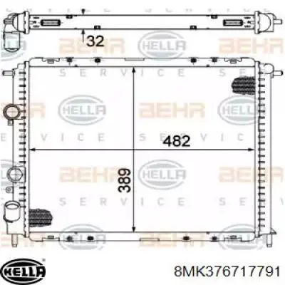 8MK376717791 HELLA Радіатор охолодження двигуна