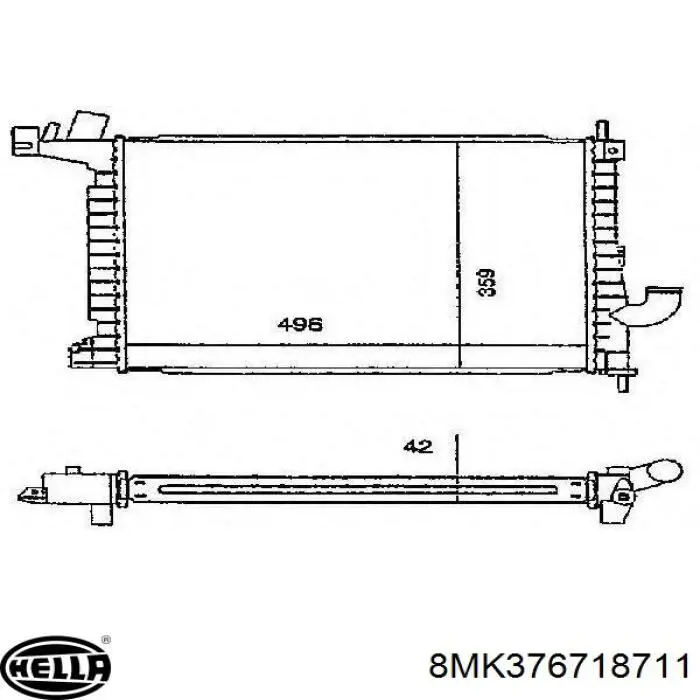 Купити 8MK376718711 HELLA Радіатор двигуна