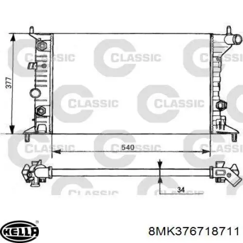 Купити 8MK376718711 HELLA Радіатор двигуна