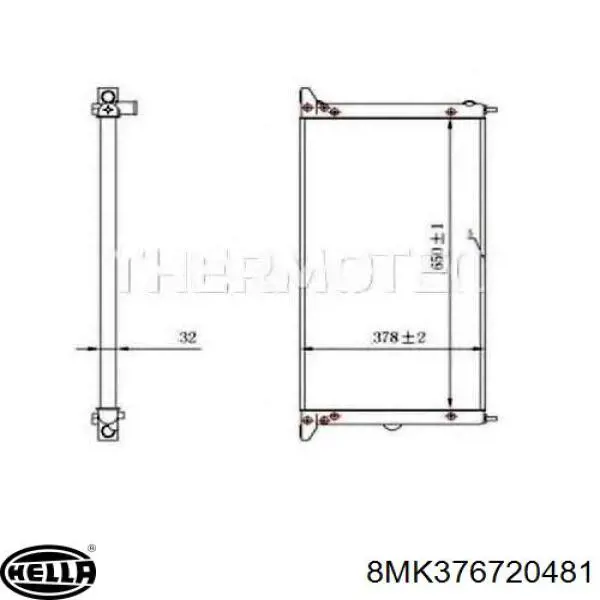 Радіатор основний Thermotec D7W032TT ціна, від 72.44 USD