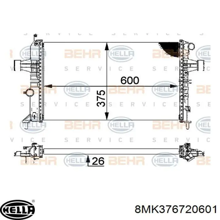 Радіатор 8MK376720601 HELLA