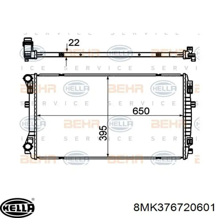 Радіатор охолодження HELLA 8MK376720601