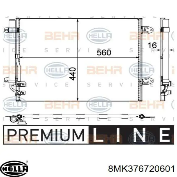 8MK376720601 HELLA Радіатор охолодження двигуна