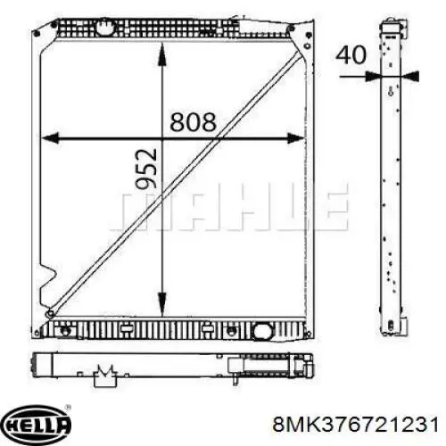 Радіатор основний HELLA 8MK376721231 ціна, від 443.00 USD