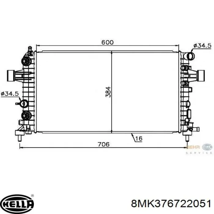 Радіатор охолодження HELLA 8MK376722051