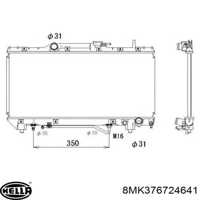 Радіатор охолодження двигуна 8MK376724641 HELLA