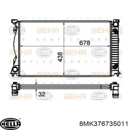 Купити 8MK376735011 HELLA Радіатор двигуна