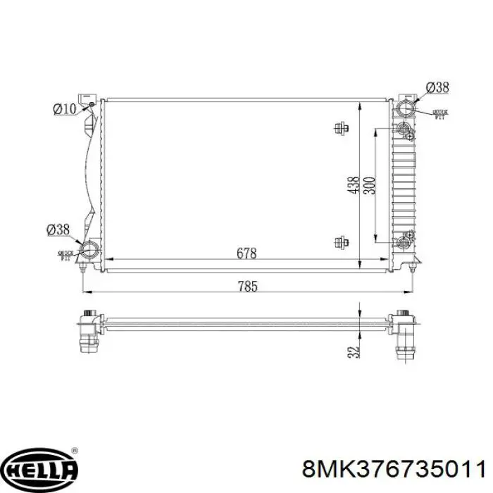 Радіатор 8MK376735011 HELLA