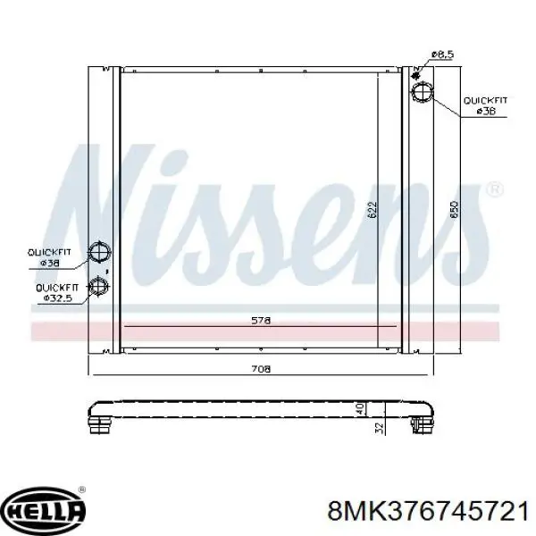 Радіатор охолодження Thermotec D7I008TT