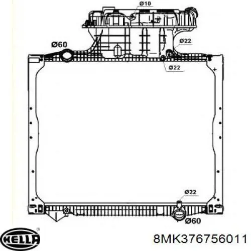 Купити 8MK376756011 HELLA Радіатор двигуна