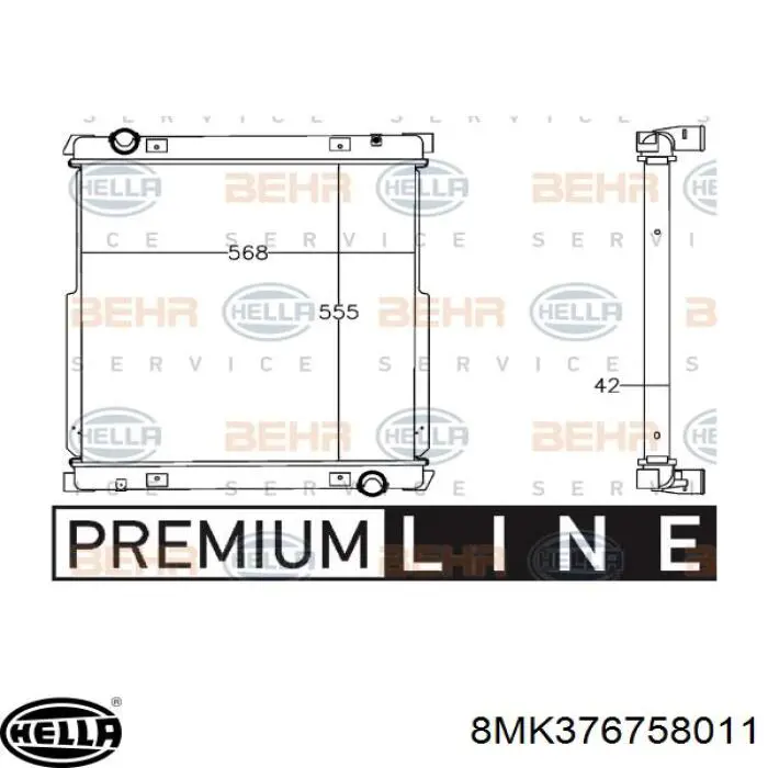 Купити 8MK376758011 HELLA Радіатор двигуна