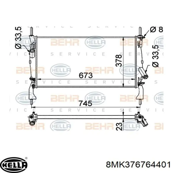 Радіатор основний Ford 6C118005AC ціна, від 88.63 USD