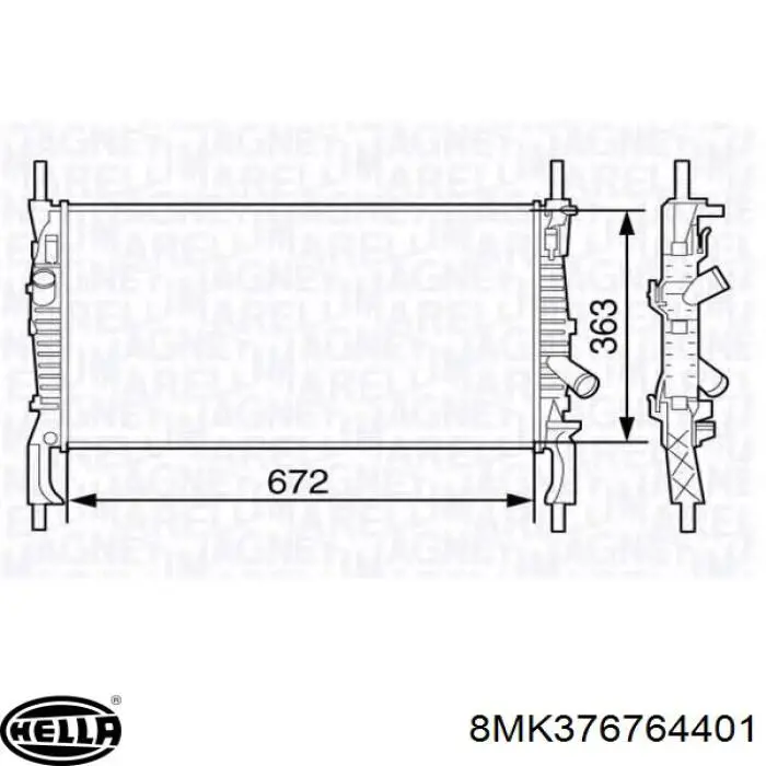 Купити 6C118005AC Ford Радіатор двигуна