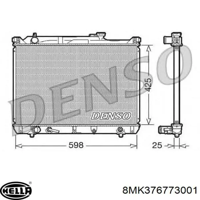 Радіатор охолодження двигуна 8MK376773001 HELLA