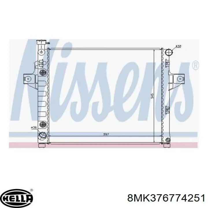 Радіатор охолодження двигуна 8MK376774251 HELLA