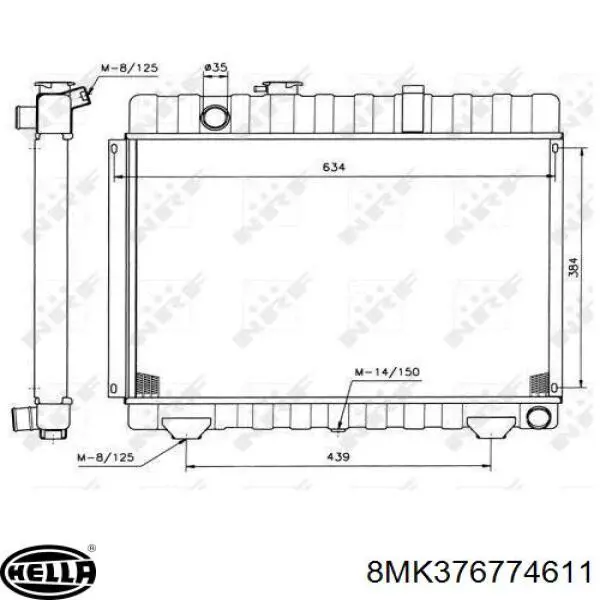 8MK376774611 HELLA Радіатор охолодження двигуна