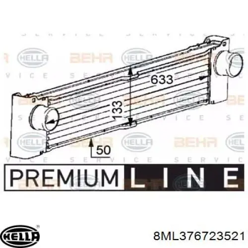 Радіатор интеркуллера 8ML376723521 HELLA