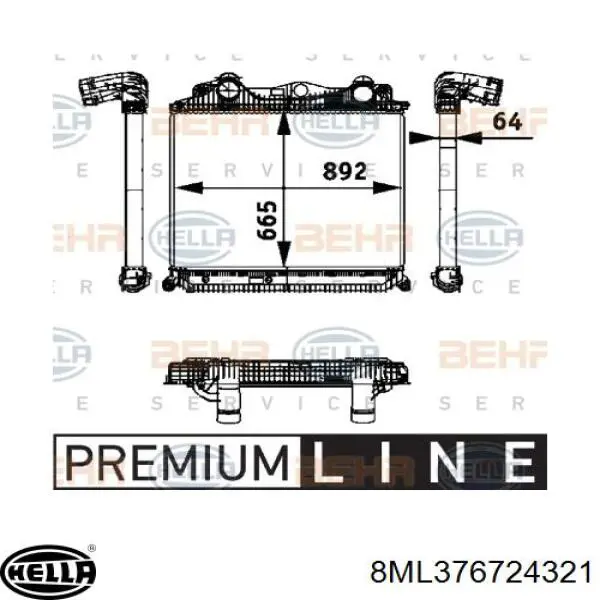 Купити 8ML376724321 HELLA Радіатор интеркуллера