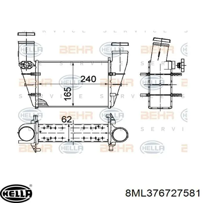 Радіатор интеркуллера AC664899 Maxgear