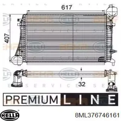 Купити 8ML376746161 HELLA Радіатор интеркуллера